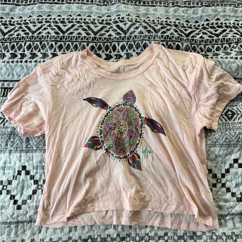Guy Harvey Light Pink Tee with Blue Logo